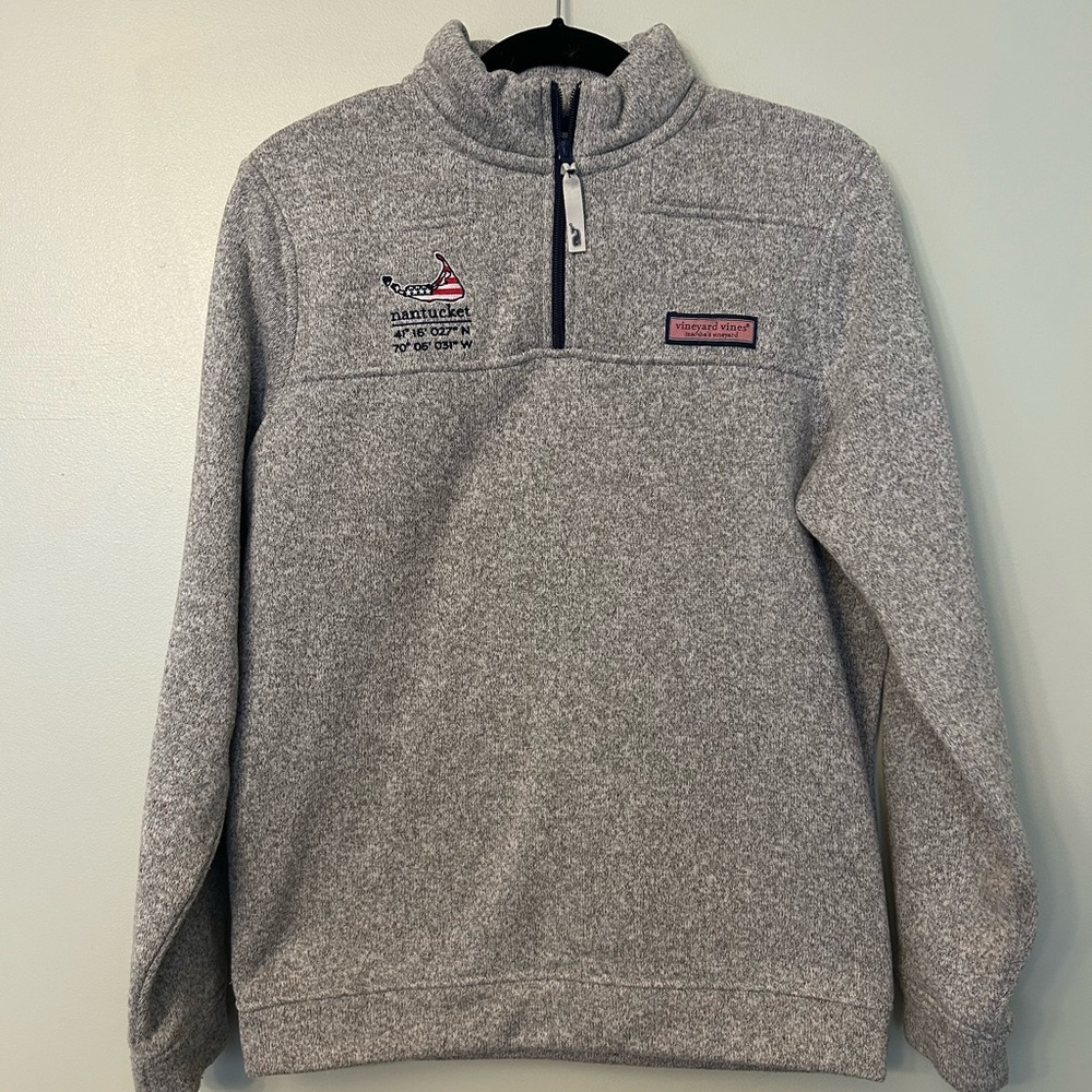 Vineyard Vines Nantucket Limited Edition Gray 1/4 Zip Sweater Small